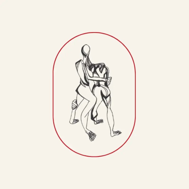Dessin de deux corps enlacés au trait fin
